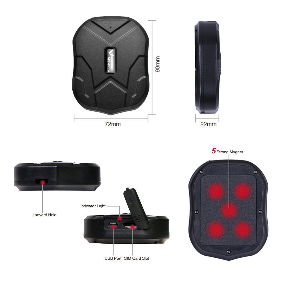 TK905B GPS tracker with 10000mAh battery, waterproof design