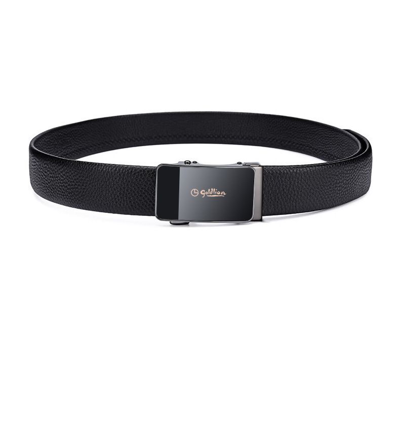 Jinlile men's leather belt automatic buckle cowhide versatile