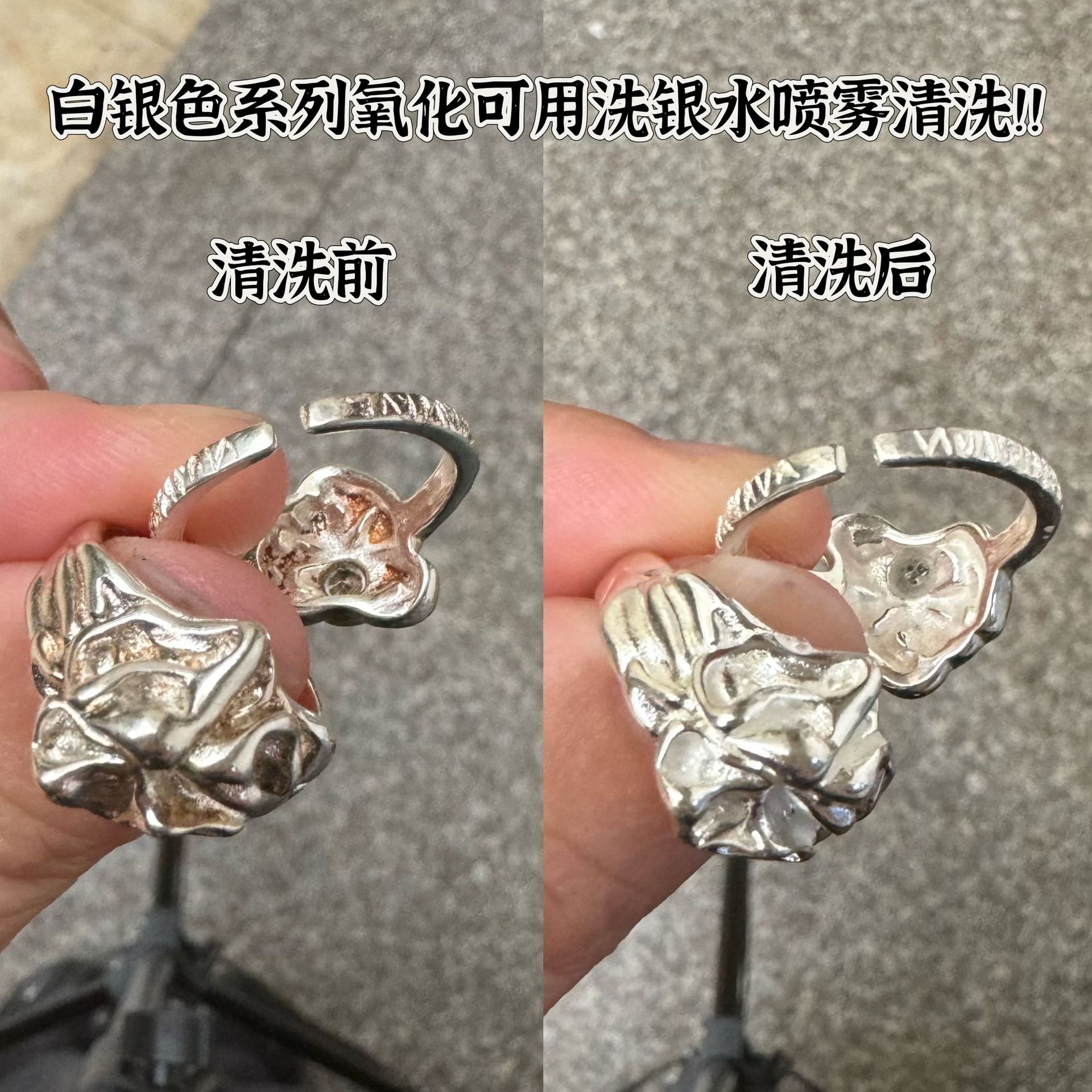 Schlangenring, 925er Silber, Zirkonia-Stein, doppelköpfiges Design