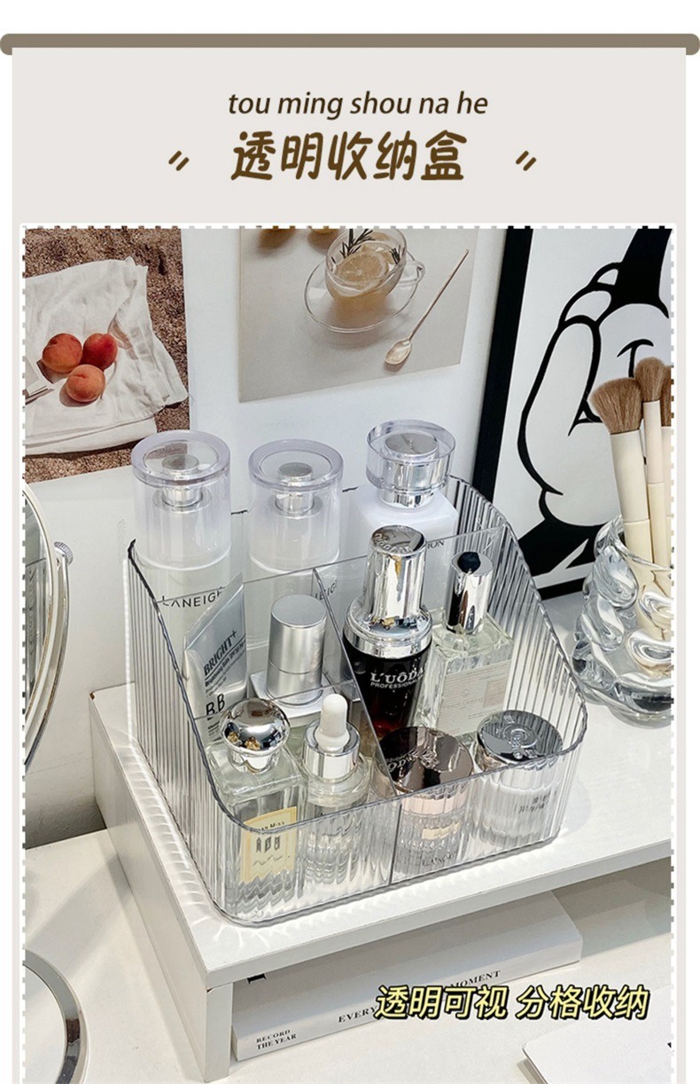 Kosmetik-Aufbewahrungsbox, Schreibtisch, Nordik, transparent