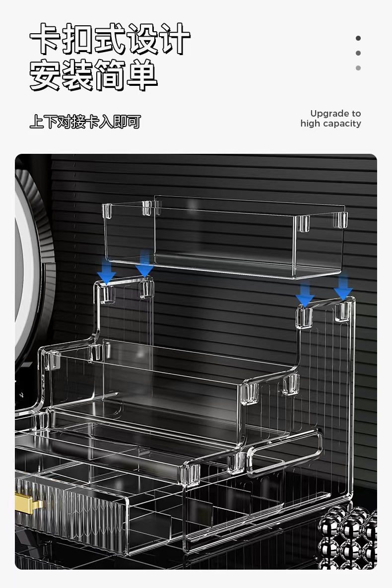 Transparent multi-layer PET cosmetics storage box