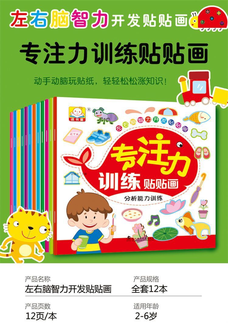 Concentration Sticker Book Ages 0-6 Educational