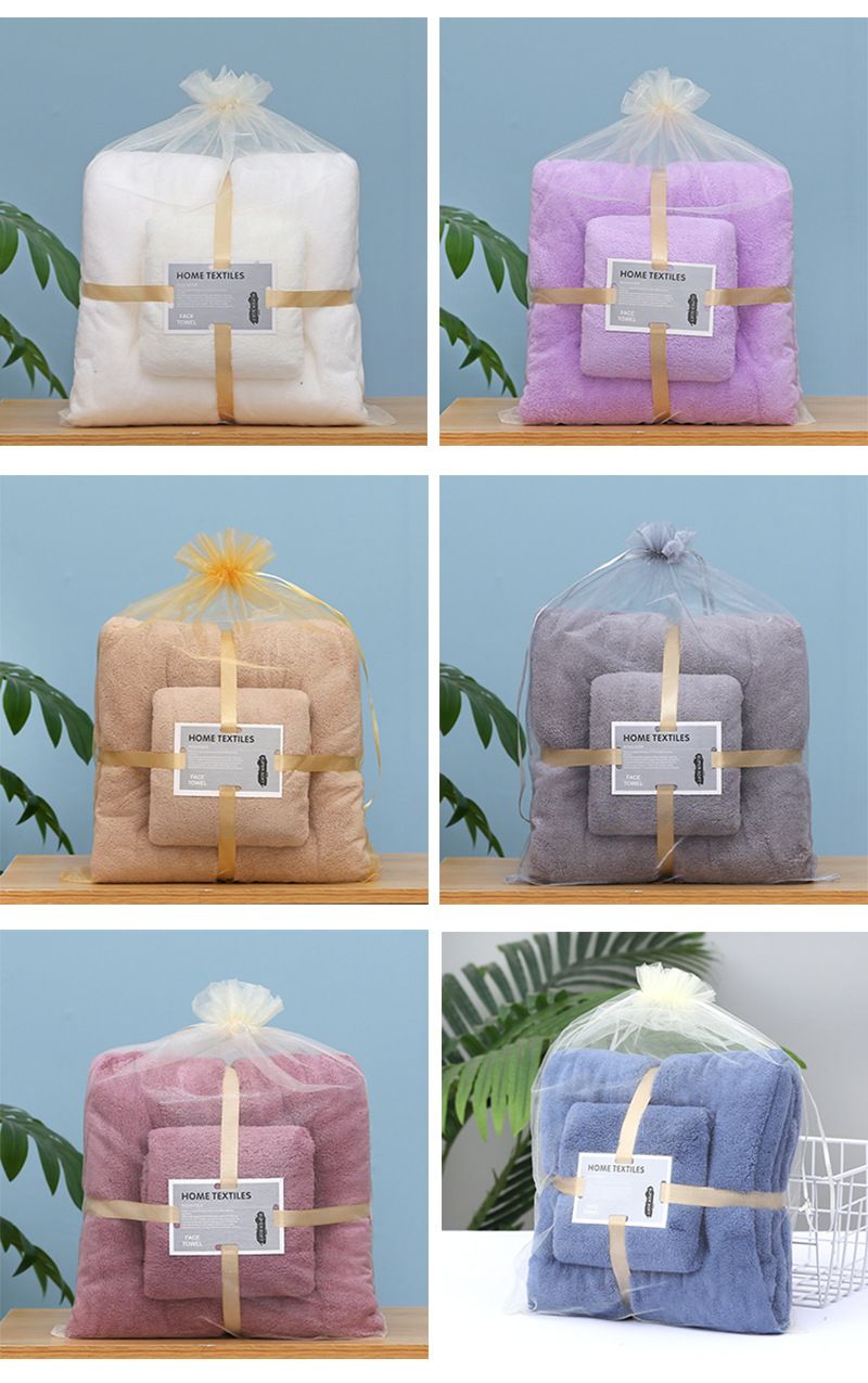 Mercan velvet towel set, soft and absorbent