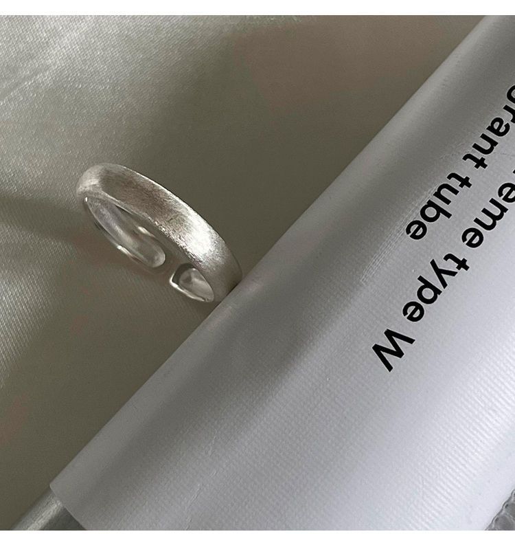925 silver matte ring women, simple and versatile