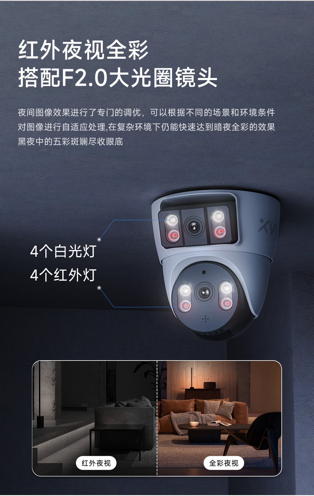 Xiaovv akıllı kamera, dahili WiFi, HD gece görüşü, Mi Home uyumlu