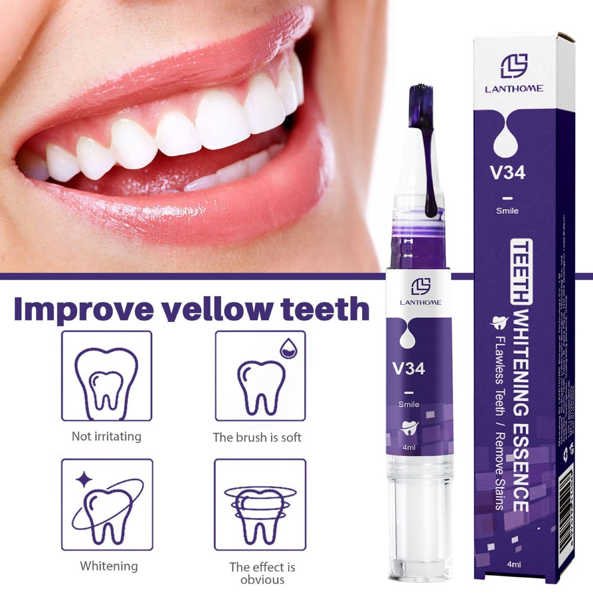 V34 Zahnaufhellungsstift mit Gel-Formel
