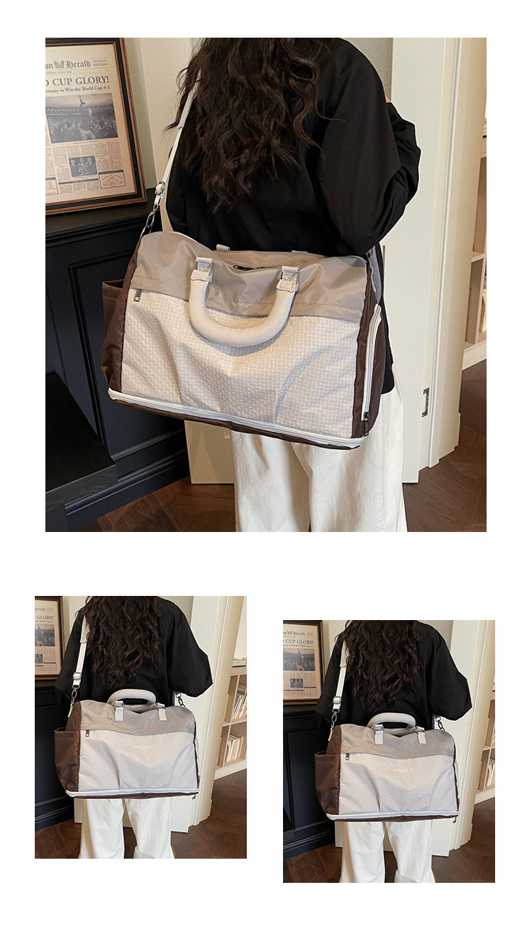 Expandable travel bag with shoe compartment, wet-dry separation