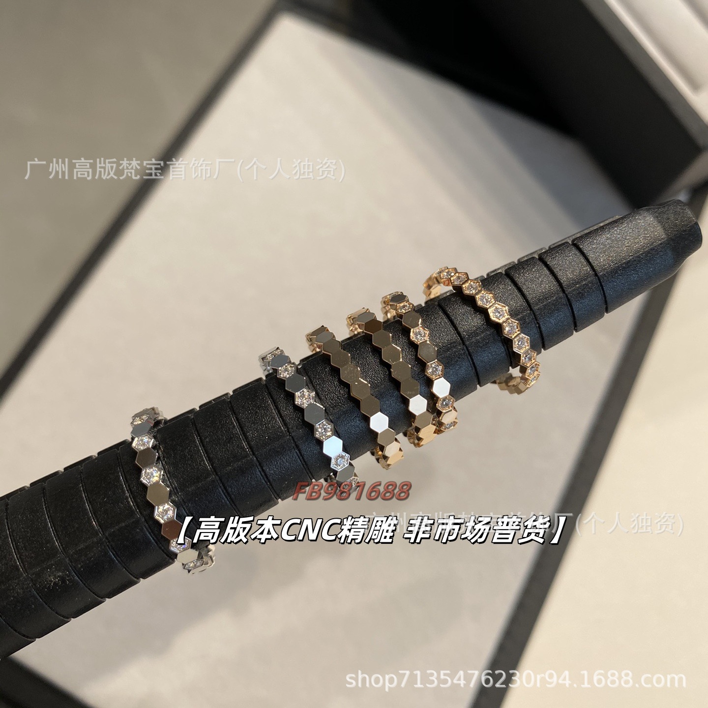 925 silver honeycomb ring for women, CNC machined, 18k gold plated
