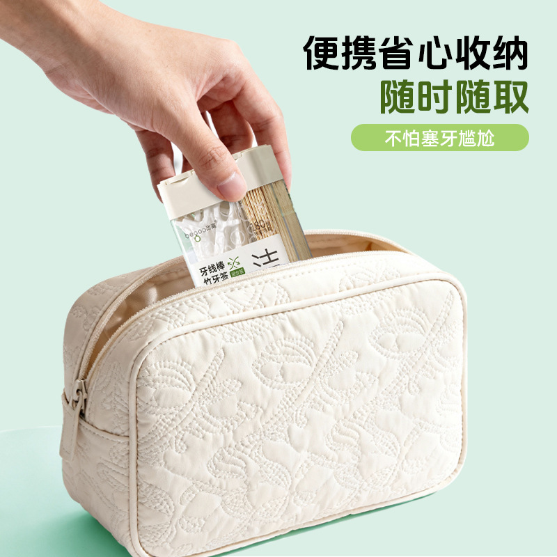 牙线棒牙签一次性双头便携盒装竹制随身食品级优质家用二合一新款