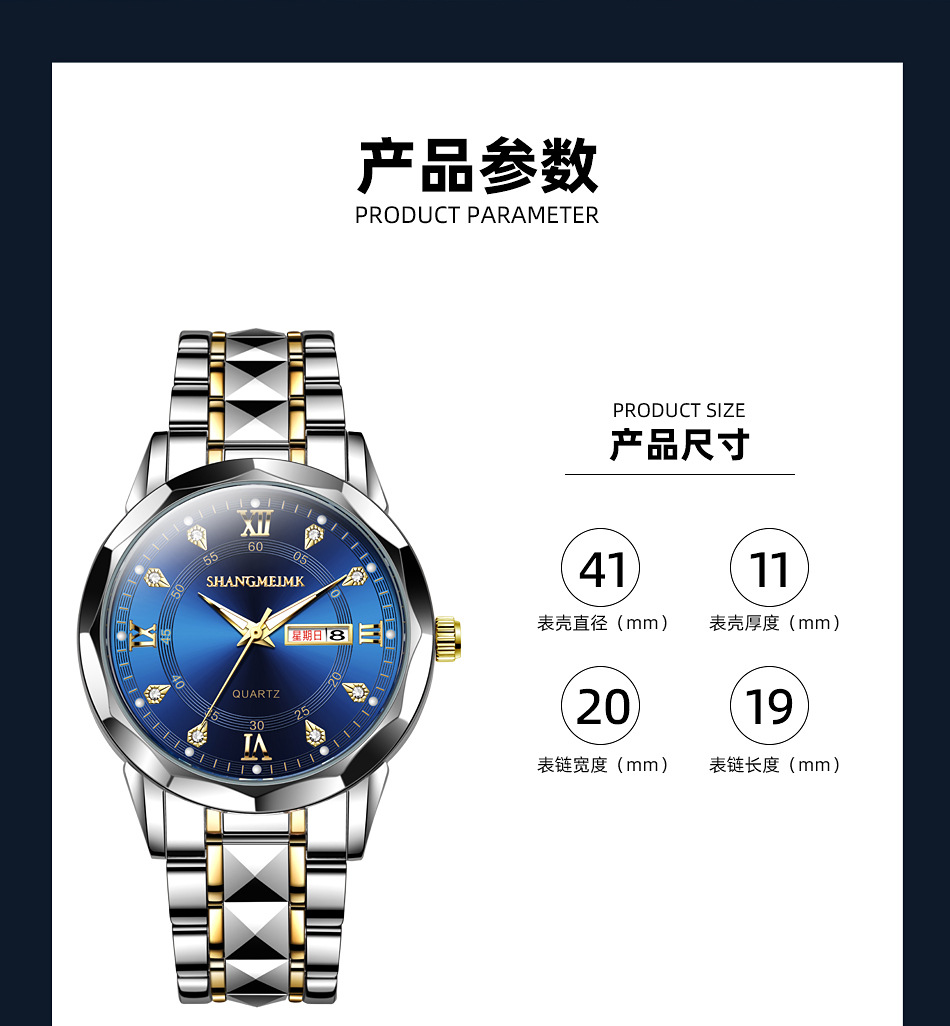 Erkek kuvars saati deri kayış su geçirmez
