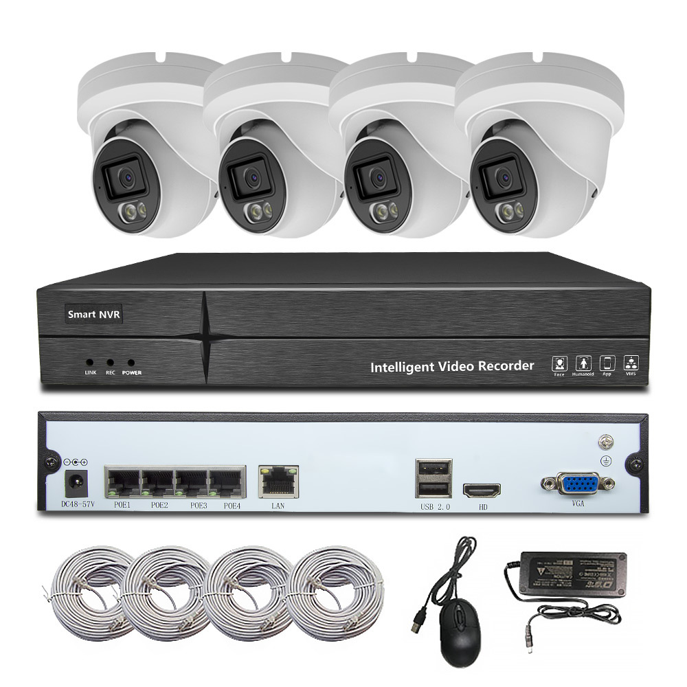 4-Kanal NVR-Videorecorder-Set 4K POE wasserdicht