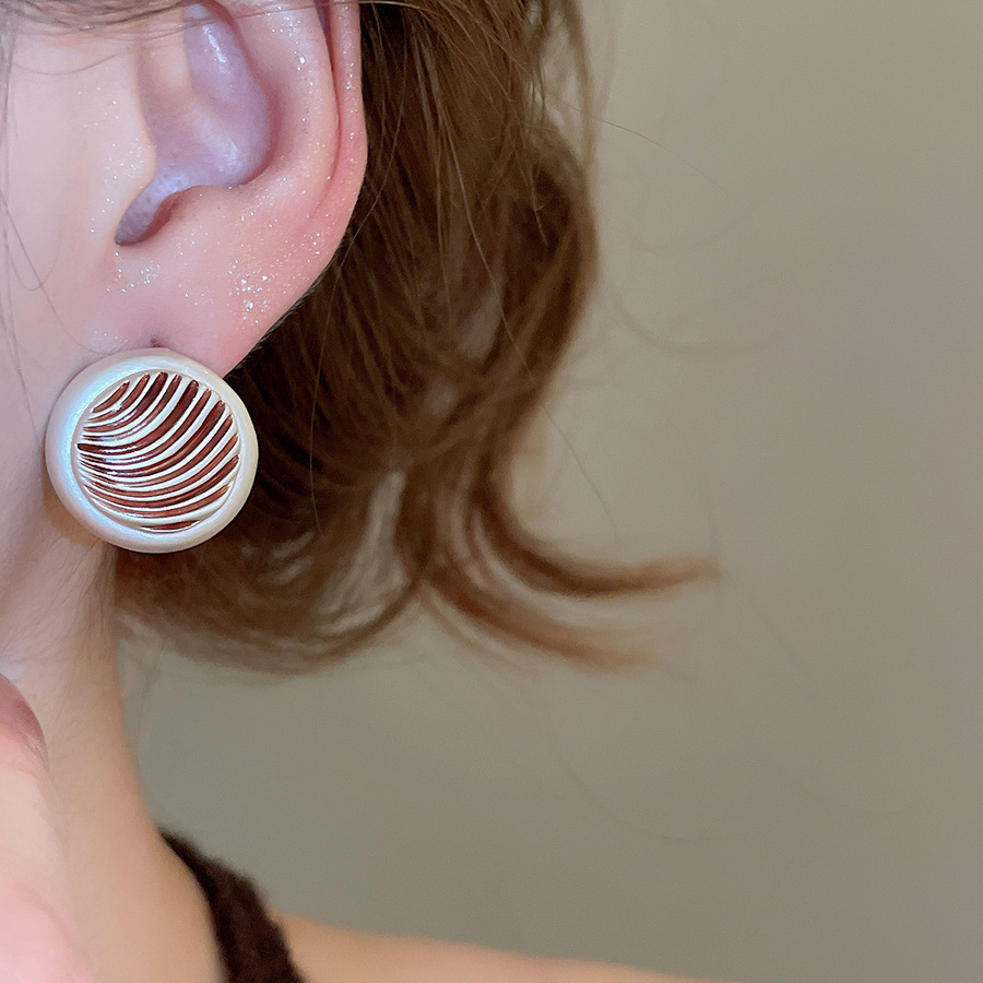 Silver Circle Earrings, Needle Post Studs