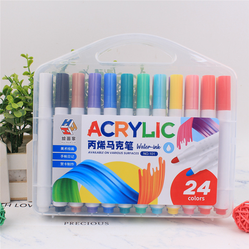 Acrylmalstifte, 12er/24er/48er-Set, zum Malen auf Stoff/Keramik/Holz, wasserfest