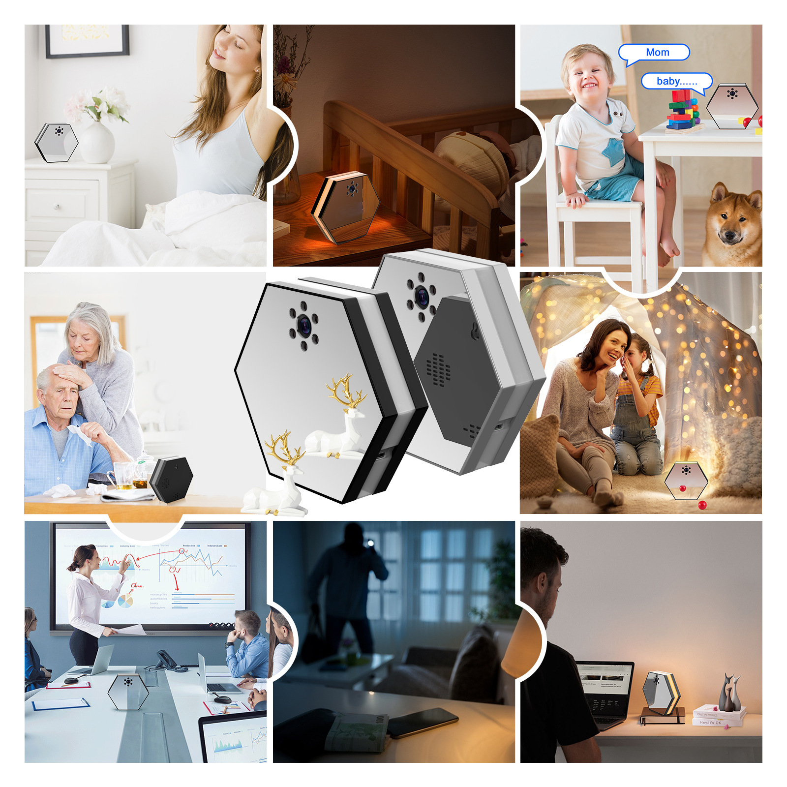 RGB atmosfer ışığı kamera, WiFi, HD, gece görüşü