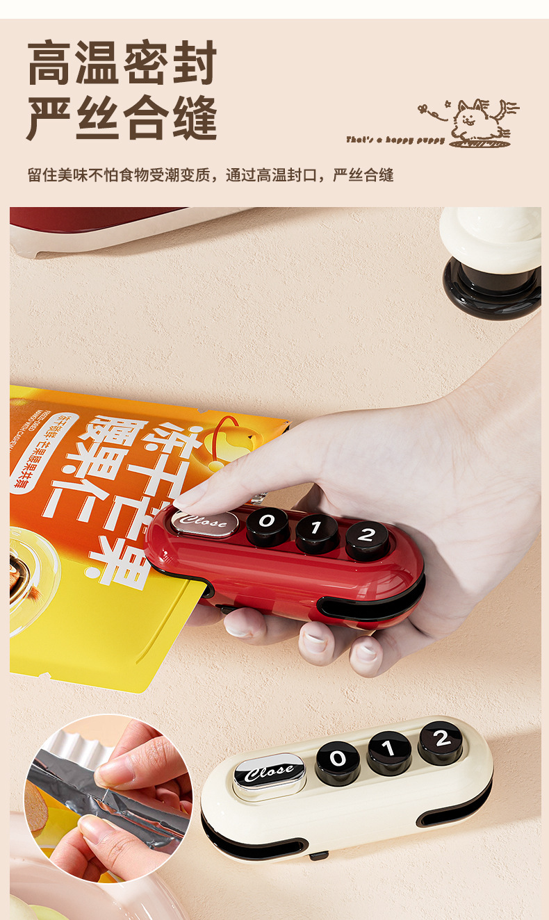 Mini-Lebensmittelversiegelung, magnetisch, aufladbar, tragbar
