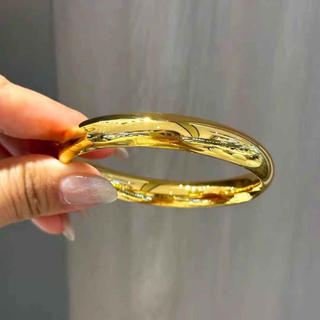 24K altın kaplı bilezik, masif tıncı sırtı tasarımı