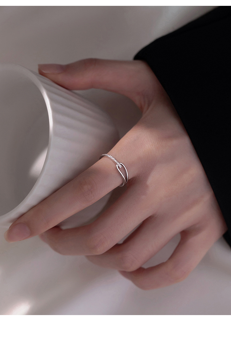 925 Sterling Silver Smooth Ring Women's Open Design