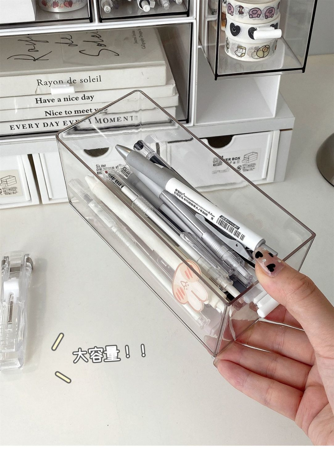 Desktop Drawer Storage Box Acrylic Transparent