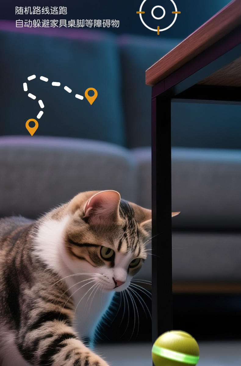 Elektrisches Katzenspielzeug, intelligenter Rollball, interaktiv