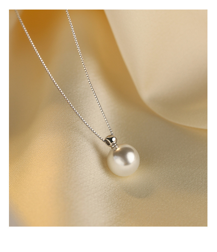 925 silver pearl necklace, elegant luxury style