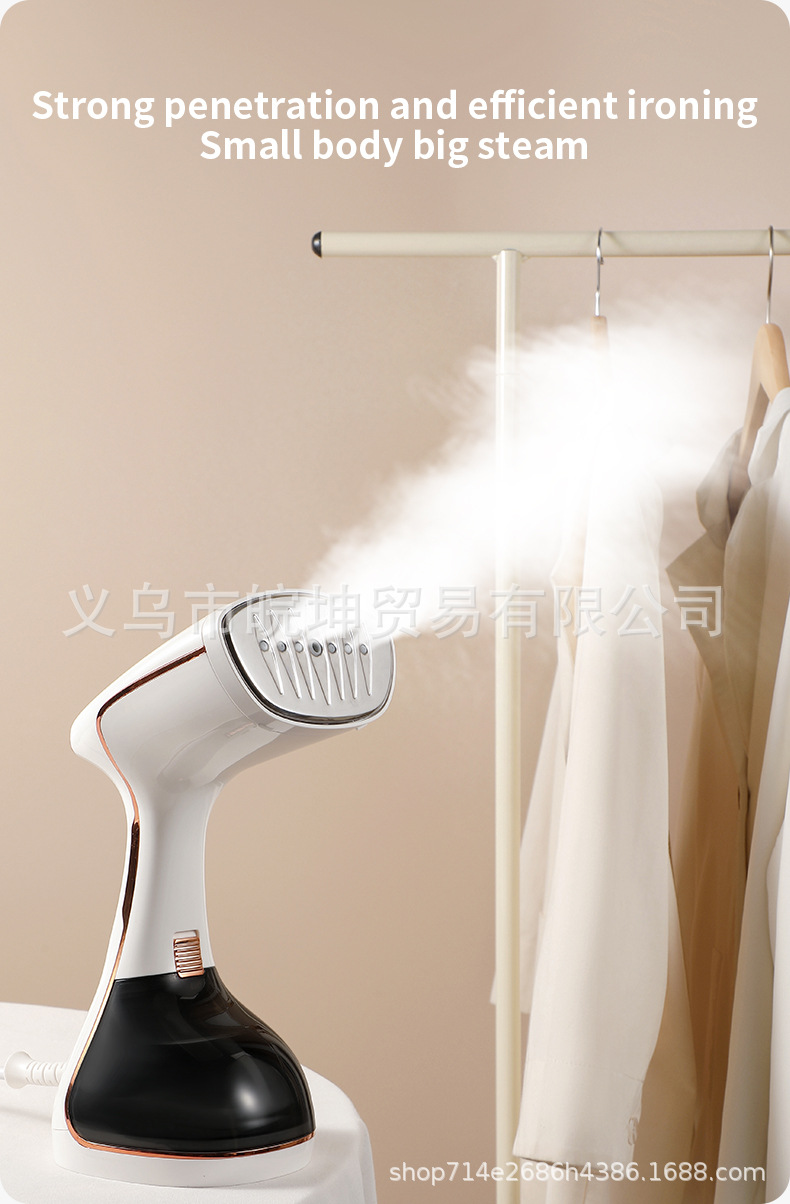Handheld garment steamer, touch screen, vertical iron function