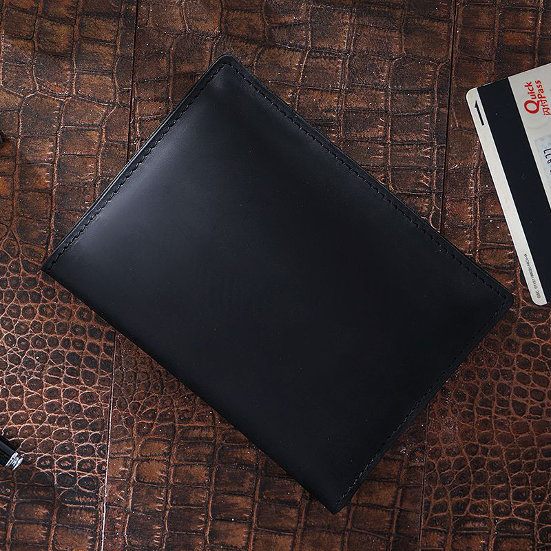 Genuine leather passport holder, vintage handmade