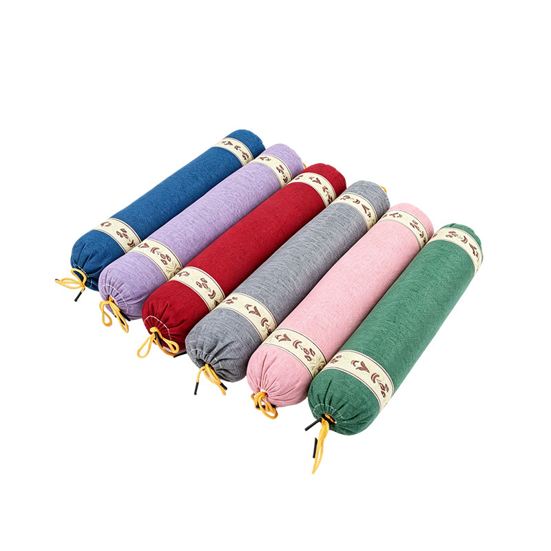 Linen mugwort cervical pillow, cylindrical shape