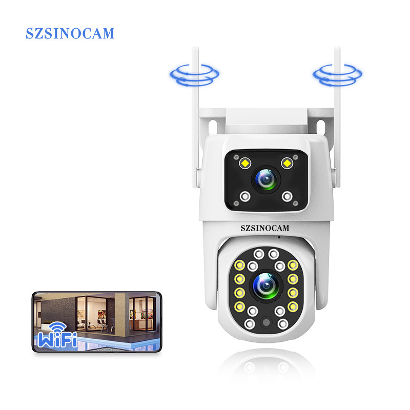Dual-lens 2.4GHz wireless camera home security two-way intercom