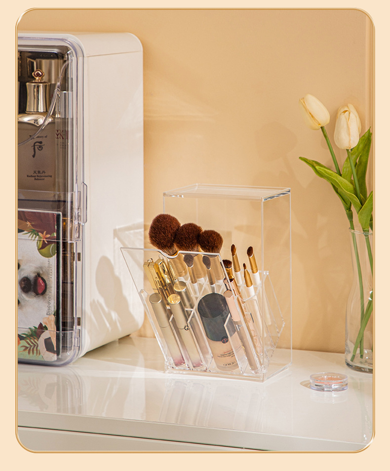Transparente Make-up-Pinsel-Aufbewahrungsbox staubdicht