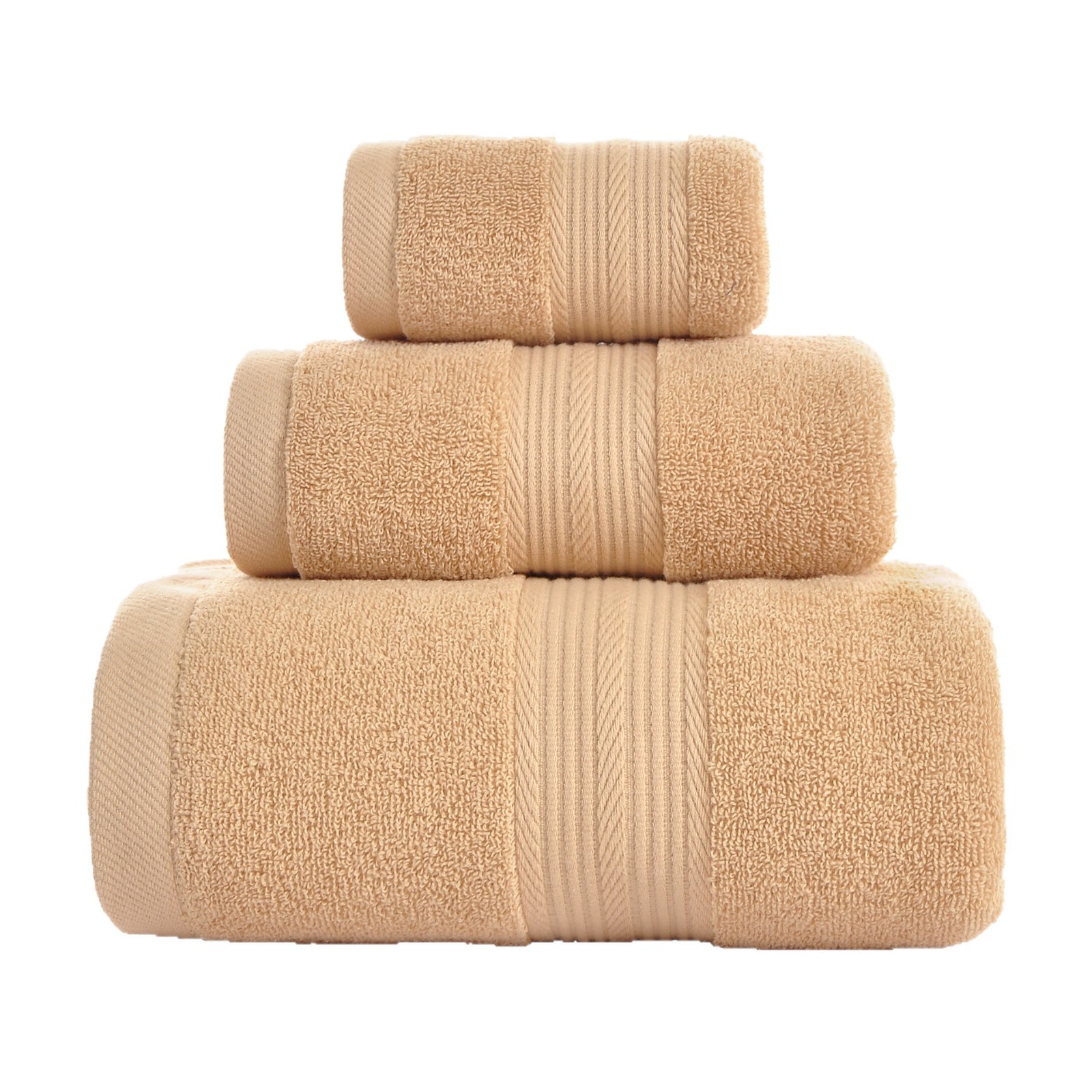 Bathroom towel set, three pieces, 100% cotton, thick and absorbent