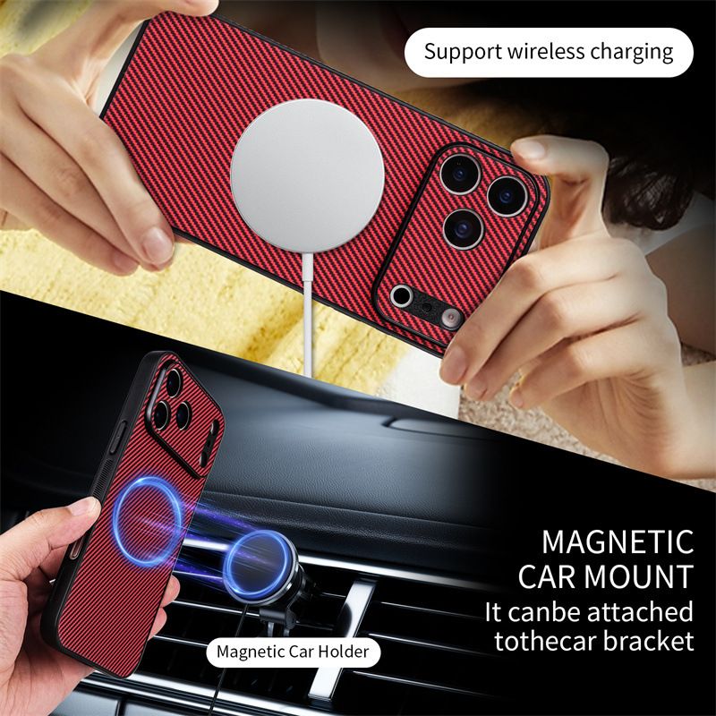 Sony Xperia 5 case, carbon fiber pattern, magnetic