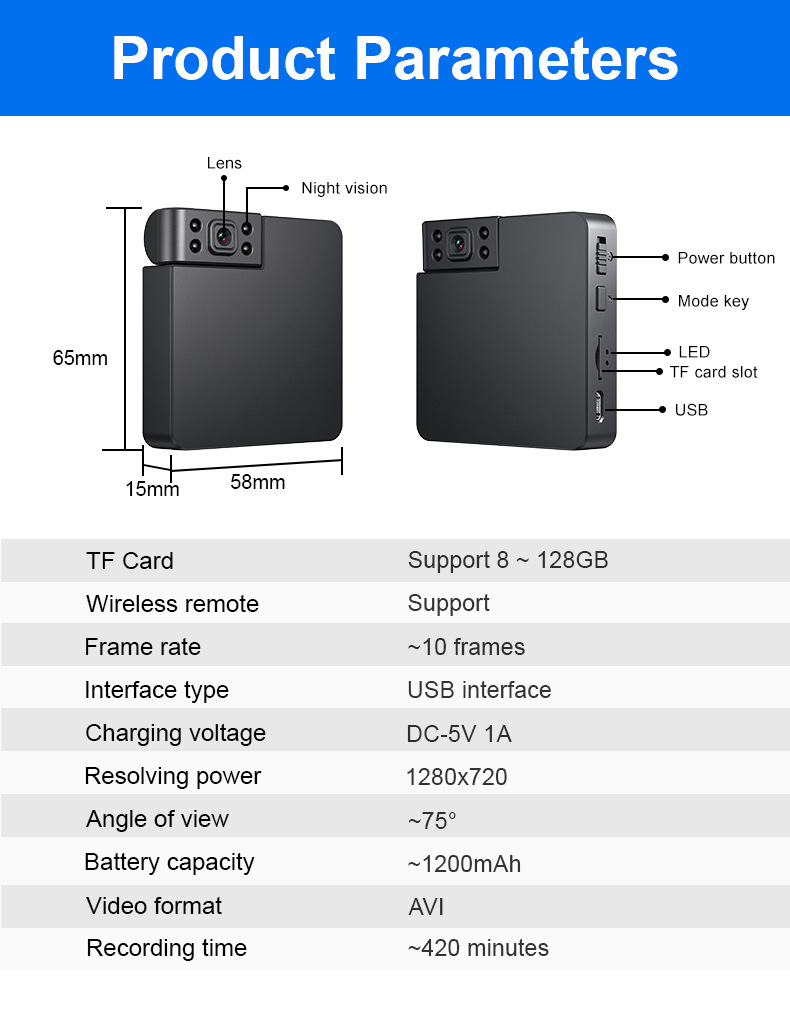 Sicherheitskamera WiFi, WK11/WK10/WK12, Nachtsicht, HD