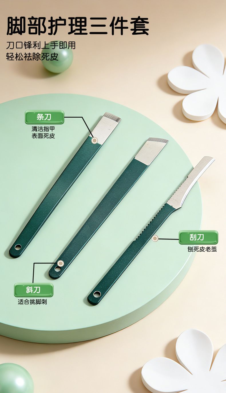 Men's nail care kit with dark green storage box