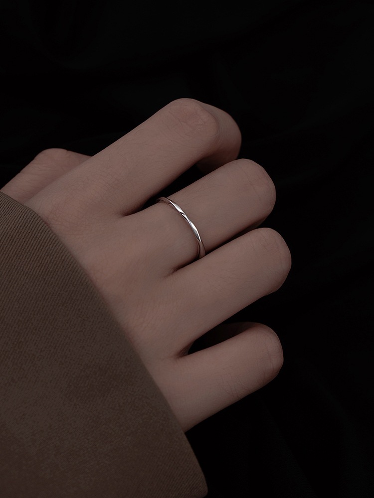 925er Silber glatter minimalistischer Ring