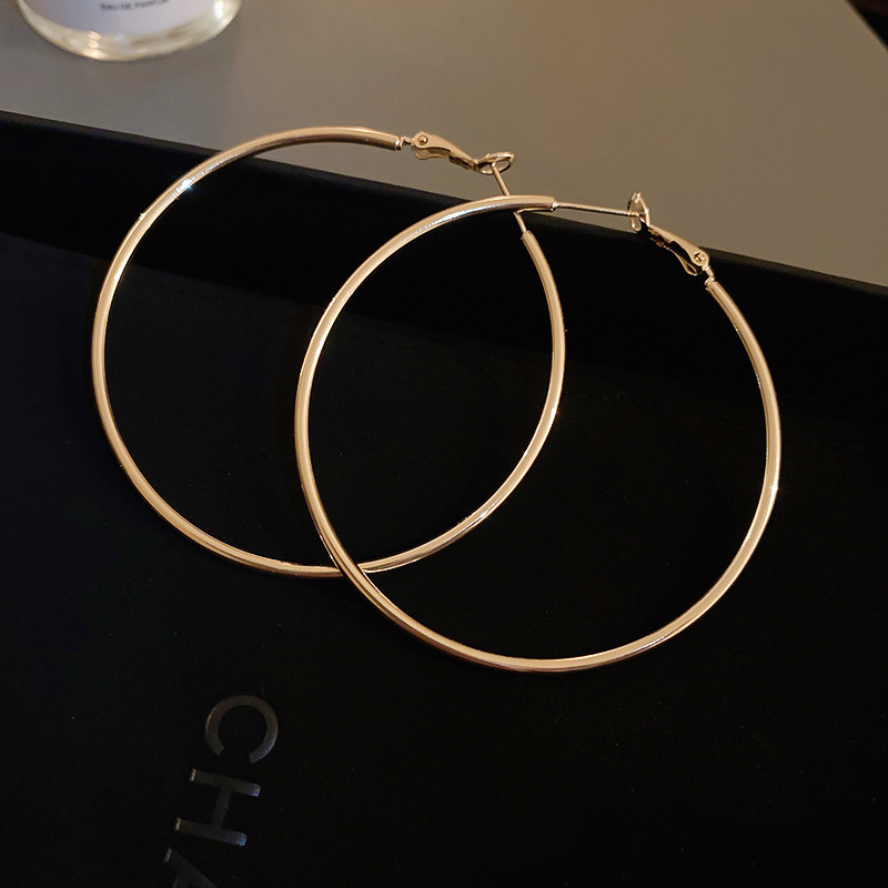 Silbernadel-Kreisohrring, minimalistisches Design
