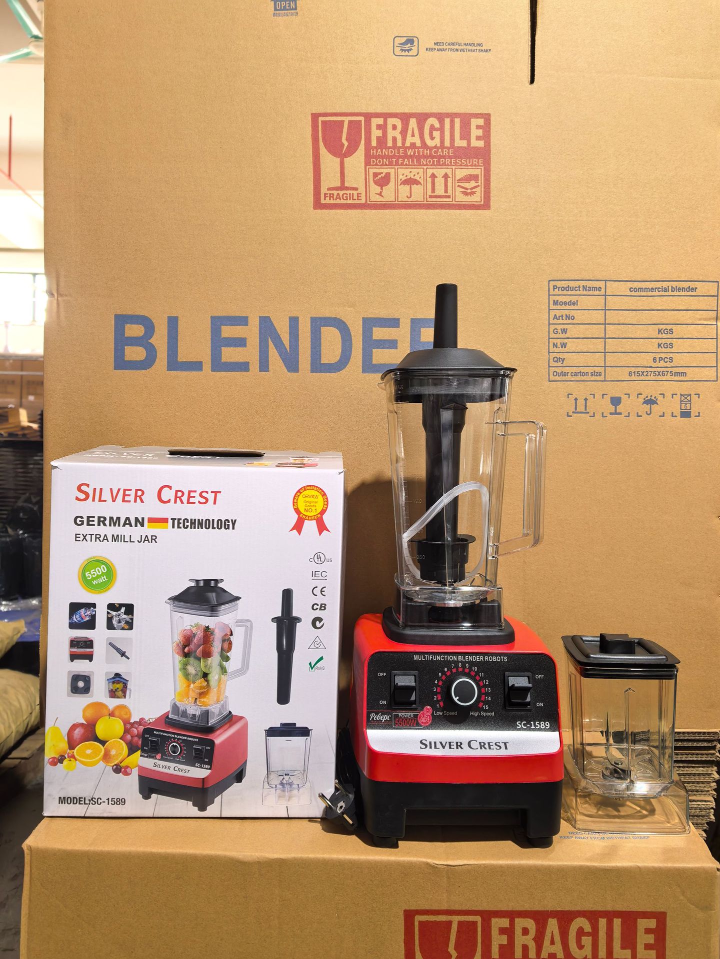 Blender SC-1589, 5500W, çift bardak, meyve suyu ve smoothie