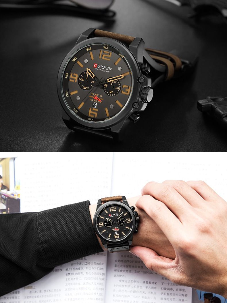 CURREN 8314 erkek saati, kronograf, su geçirmez