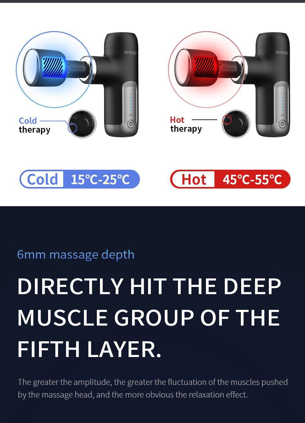 Kalt-Warm-Massagepistole, elektrisch vibrierend Profi-Qualität