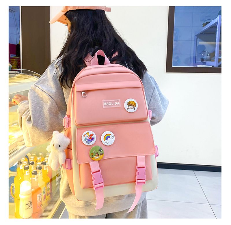 Öğrenci sırt çantası, dört parçalı set, Harajuku tarzı