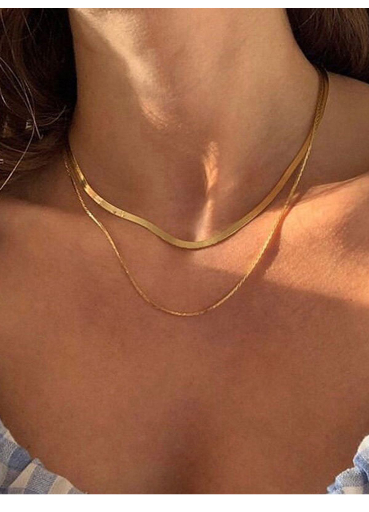 Double-layer snake chain necklace titanium steel