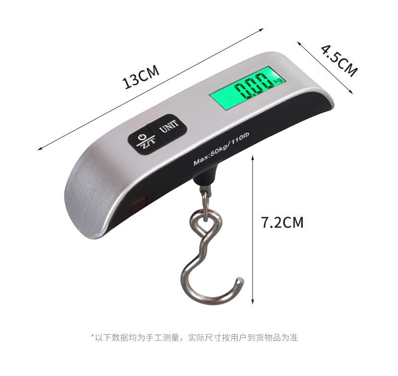 跨境新款电子手提秤50kg精准便携式行李秤快递包裹挂钩秤精准吊秤