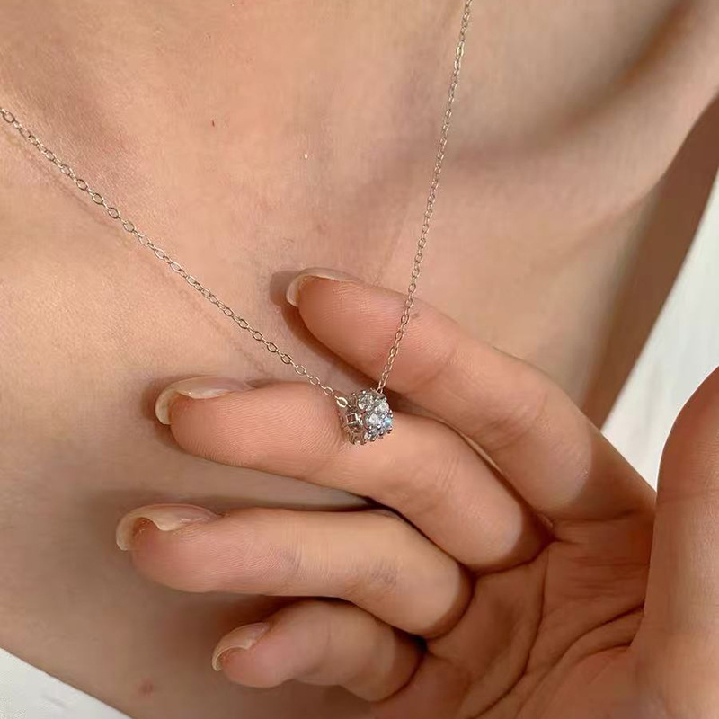S925 Sterlingsilber Zirkonia-Halskette für Damen