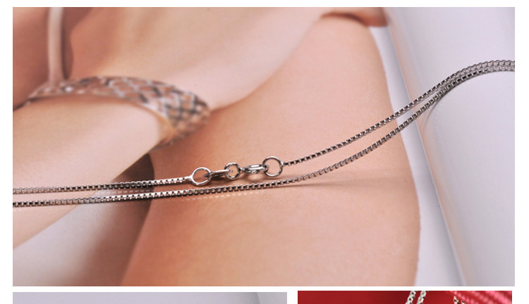 S925 sterling silver necklace, O-shaped box, snake bone chain