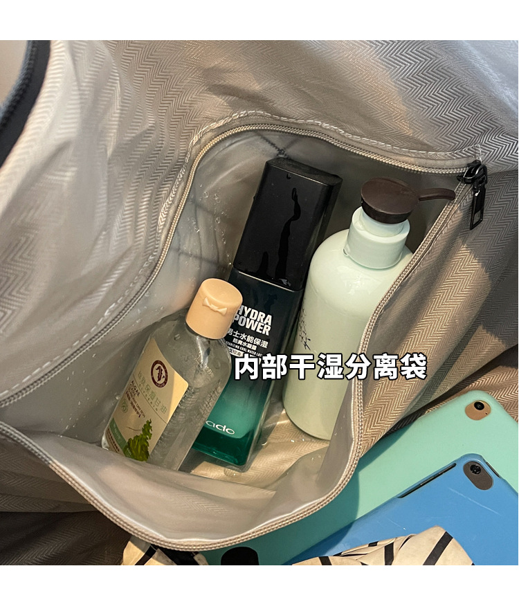 Travel duffel bag PU checkered, large capacity, waterproof