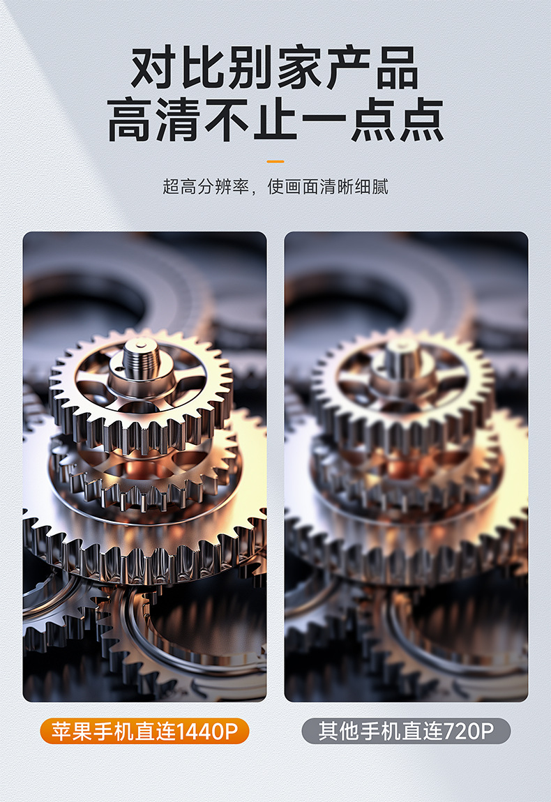 Endoscope phone camera, HD 2MP, waterproof, car repair