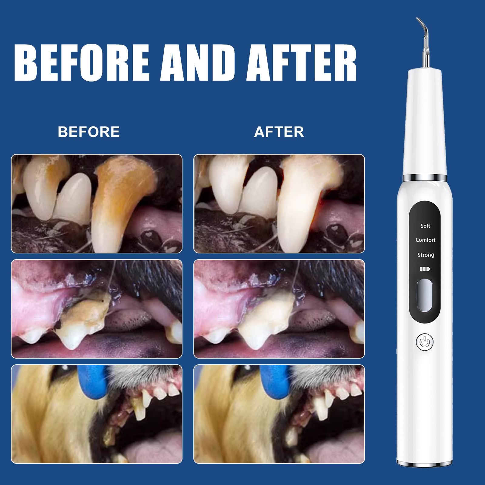 Dog tartar remover, ultrasonic pet teeth cleaner