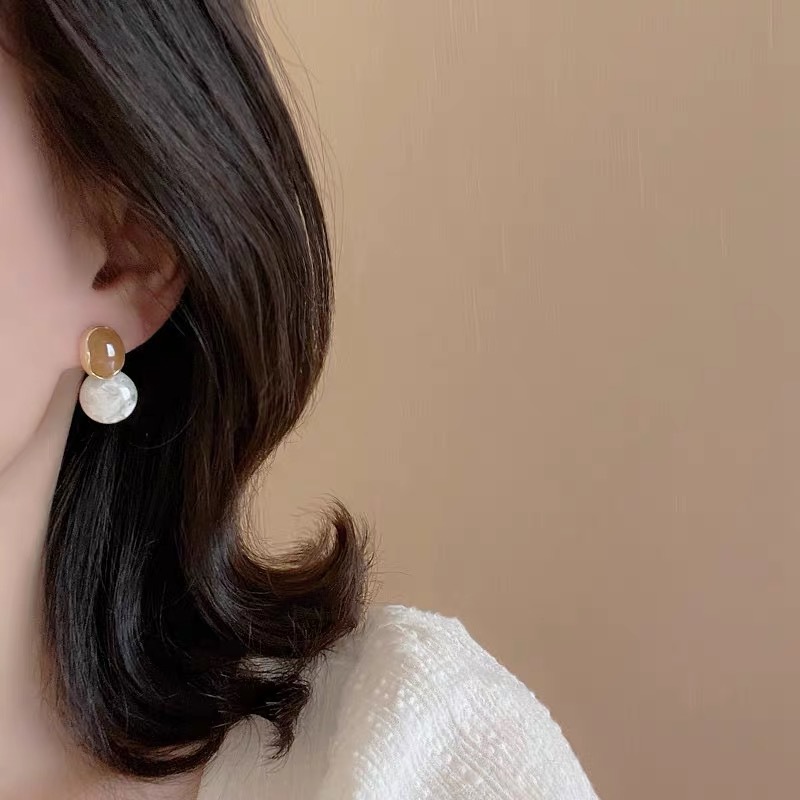 French enamel earrings women, vintage design