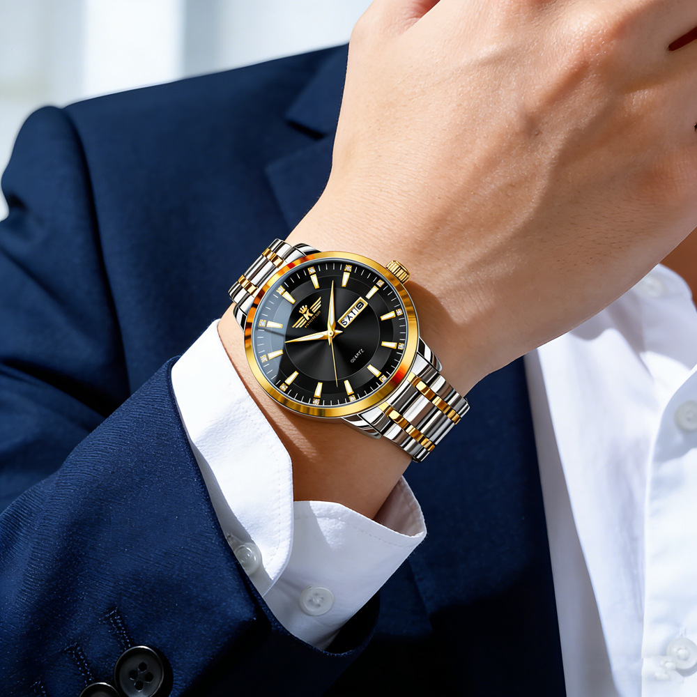 Men's Automatic Dual Calendar Watch Waterproof Luminous