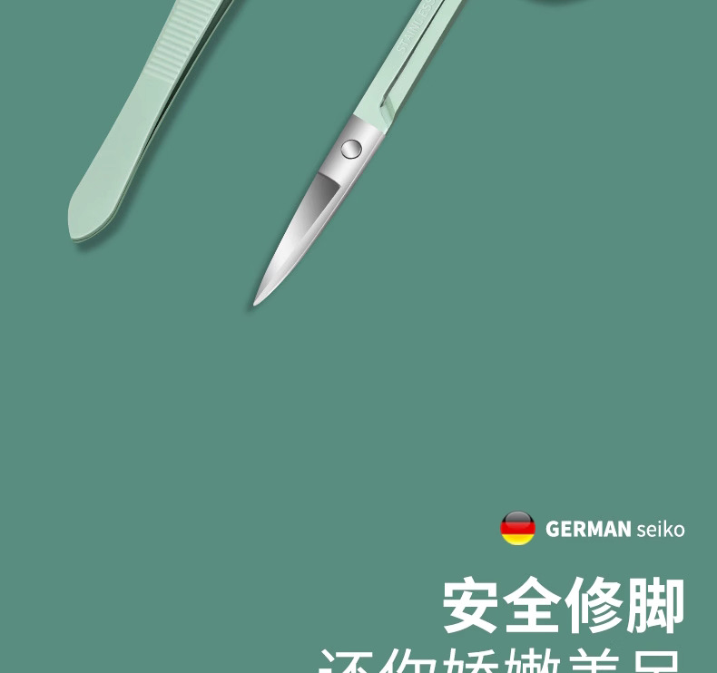 Maniküre-Set, 35-teilig, Grün, mit Nagelschere