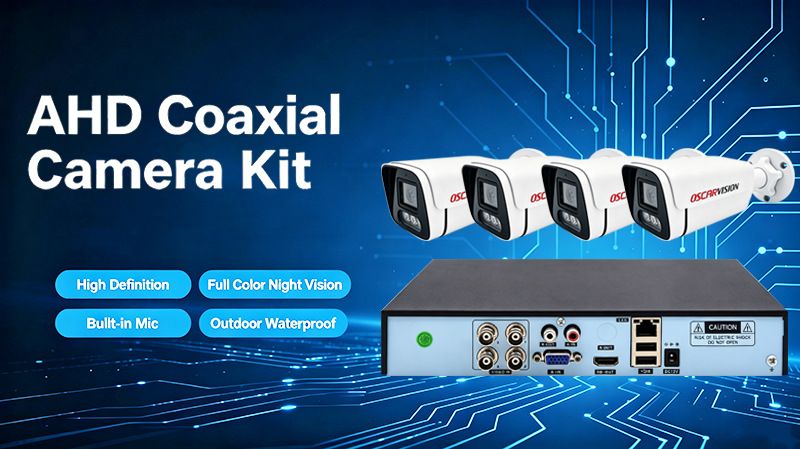 AHD Koaxial 4-Kanal-Überwachungskamera-Set mit HD-Nachtsicht
